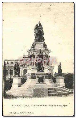 Cartes postales Belfort Le Monument des trois Sieges