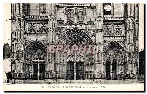 Ansichtskarte AK Nantes Grand Portail de La Cathedrale