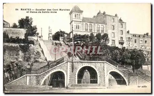 Ansichtskarte AK Nantes Escalier Des Cent Marches Et Statue de Sainte Anne