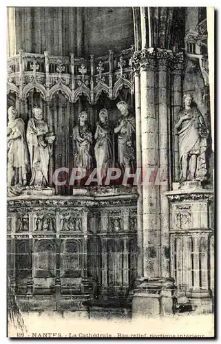 Cartes postales Nantes La Cathedrale Bas Relief Portique Interieur