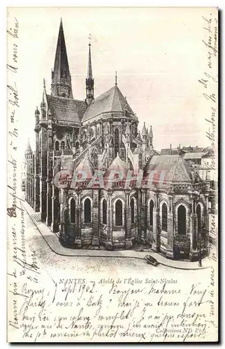 Cartes postales Nantes Abside de L Eglise Saint Nicolas