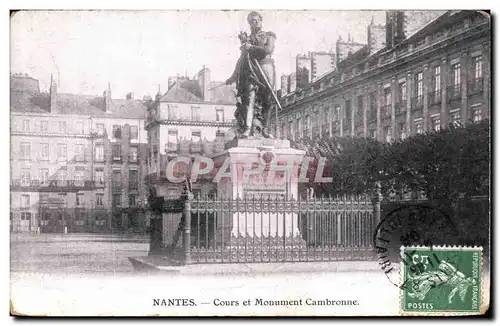 Cartes postales Nantes Cours et Monument Cambronne