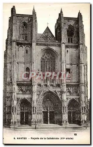 Cartes postales Nantes Facade de la Cathedrale