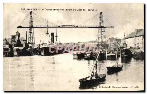 Cartes postales Nantes Le Transbordeur et le Port au Quai de Tourville Bateaux