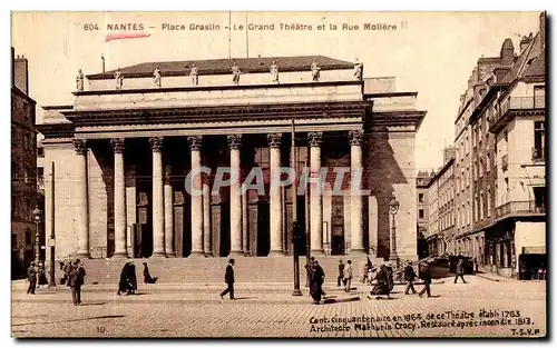 Ansichtskarte AK Nantes Place Graslin Le Grand Thearte et la Rue Moliere