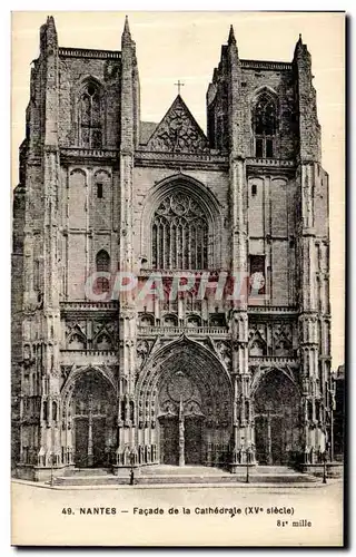 Ansichtskarte AK Nantes Facade De la Cathedrale