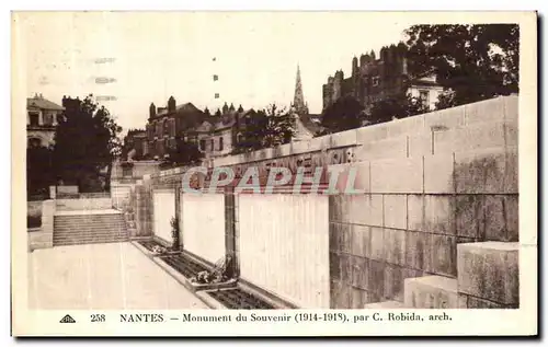 Cartes postales Nantes Monument du Souvenir Militaria