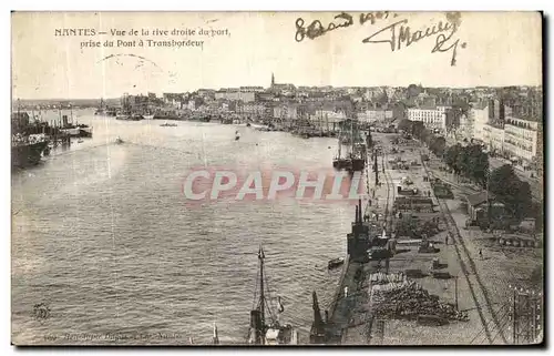 Cartes postales Nantes Vue de la Rive Droite du Port Prise du pont a Transbordeur Bateaux