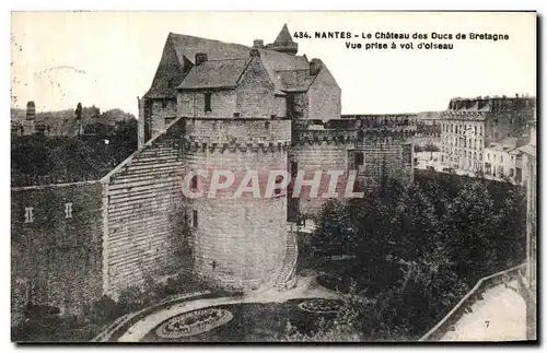 Cartes postales Nantes Le Chateau des Ducs de Bretagne Vue Prise a Vol d Oiseau