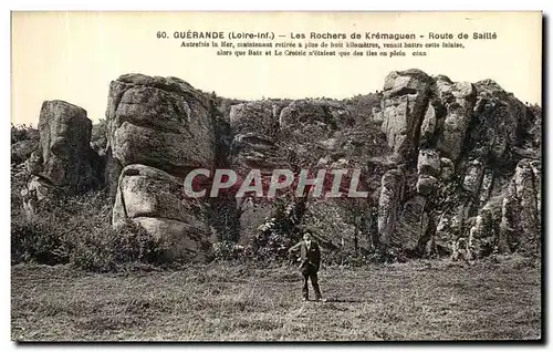 Ansichtskarte AK Guerande Les Rochers de Kremaguen Route de Saille