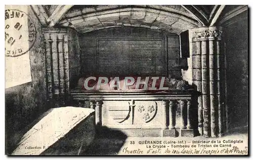 Cartes postales Guerande Interieur de la Collegiale La Crypte Tombeau de Tristan de Carne