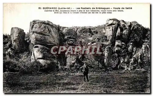 Cartes postales Guerande Les Rochers de Kremaguen Route de Saille