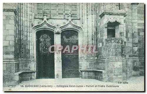 Cartes postales Guerande Colleglale Saint Aubin Portail et Chaire Exterieure