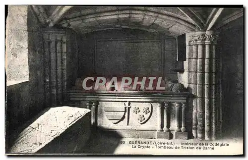 Cartes postales Guerande L Interieur de la Collegiate La Crypte Tombeau de Tristan d Carne