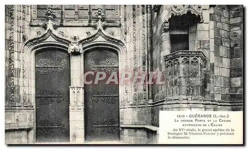 Cartes postales Guerande La Grande Porte et La Chaire exterieure de l eglise