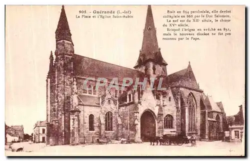 Cartes postales Guerande La Place et L Eglise Saint Aubin