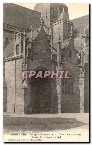 Cartes postales Guerande Collegiale St Aubin Porche de la Facade Du Sud