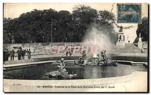 Ansichtskarte AK Nantes Fontaine de la Place de la Duchesse Anne Par F David
