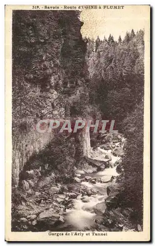 Cartes postales Savoie Route d Ugine a Plumet Gorges de l Arly et tunnel