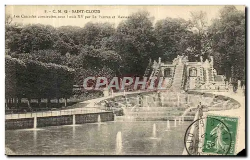 Cartes postales Saint Cloud Les Cascades construites sous Louis XV par Le Pautre et Mansard