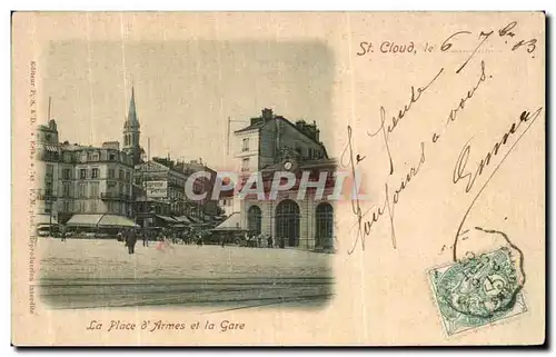 Cartes postales St Cloud La Place d Armes et la Gare