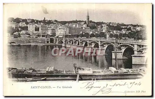 Cartes postales Saint Cloud Vue Generale Peniche Bateau