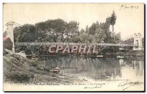 Cartes postales St Maur Des Fosses Bords de la marne La passerelle