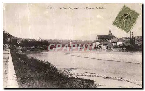 Ansichtskarte AK Les Deux Seyssel Et Le Pont Sur le Rhone