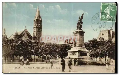 Cartes postales Sedan La Place d Alsace Lorraine et le Temple