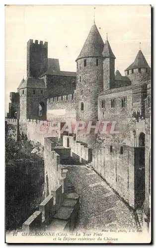 Cartes postales Carcassonne La Tour Pinte et La Defense exterieure du chateau