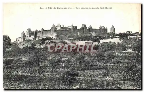 Ansichtskarte AK Cite De Carcassonne Vue Panoramique du Sud Ouest