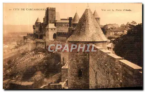 Cartes postales Cite De Carcassonne Vue Sur la Porte d Aude