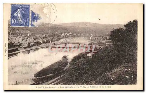 Cartes postales Braux Vue Generale de la Ville les Coteaux et La Meuse