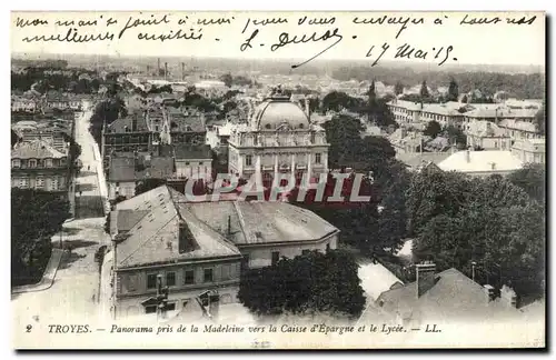 Ansichtskarte AK Troyes Panorama Pris de la Madeleine Vers La Caisse d Epargne et Le Lycee