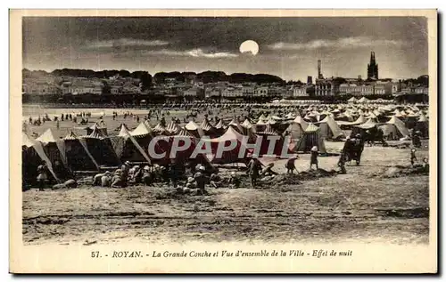 Cartes postales Royan La Grande Conche et Vue d ensemble de la Ville Effet de nuit Enfants