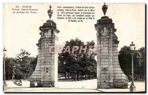 Cartes postales Dijon Porte Saint Pierre et Allees du Parc