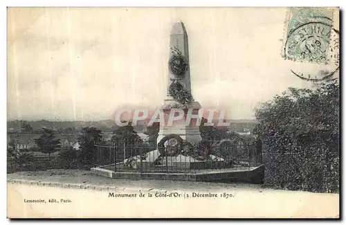 Cartes postales Monument de la Cote d Or 2 decembre 1870 Militaria