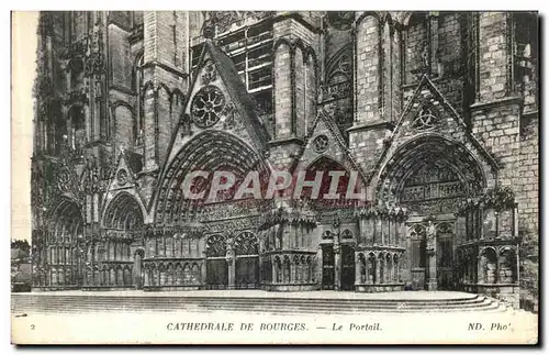 Cartes postales Bourges Cathedrale De Bourges Le Portail