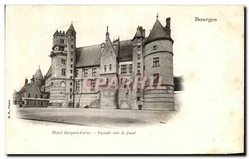 Cartes postales Bourges Hotel Jacques Cour Facade sur le Fosse