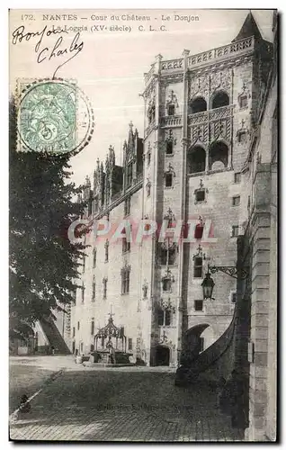 Ansichtskarte AK Nantes Cour du Chateau Le Donjon la loggia