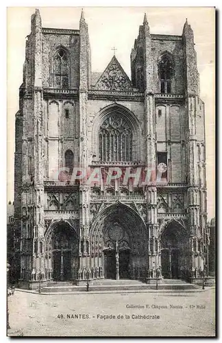 Cartes postales Nantes Facade de la Cathedrale