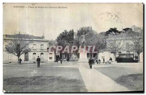 Ansichtskarte AK Nantes Place et statue du general Mellinet