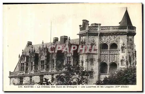 Ansichtskarte AK Nantes Le Chateau des Ducs de Bretagne les lucarnes et les loggias