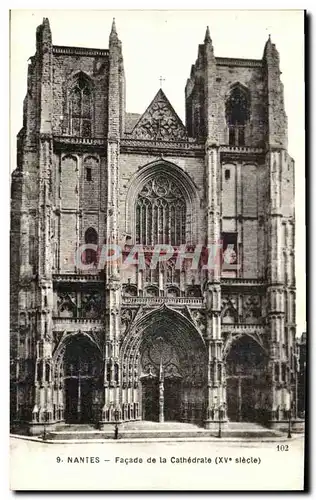 Cartes postales Nantes Facade de la Cathedrale