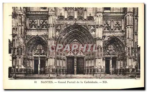 Ansichtskarte AK Nantes Grand Portail de la Cathedrale