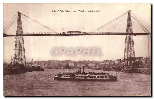 Ansichtskarte AK Nantes Le pont Transbordeur Bateau Chocolat Menier