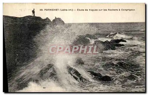 Ansichtskarte AK Pornichet Etude de Vagues Sur Les Rochers a Congrigoux