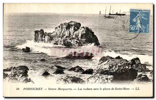 Cartes postales Pornichet Sainte Marguerilte Les Rochers Vers le Phare de Saint Marc