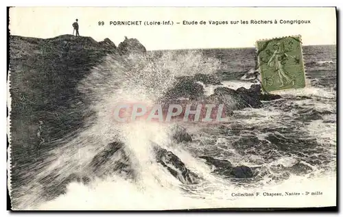 Cartes postales Pornichet Etude de Vagues Sur Les Rochers a Congrigoux