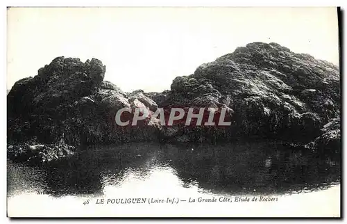 Cartes postales Le Pouliguen La Grande Cote Etude de Rochers